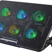7️⃣1️⃣ LiangStar base refrescadora para laptop y ps4 con 4 Fanes Rgb Súper silenciosos y 7 colores de luz La almohadilla - Img 45369224