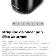 Máquina de hacer pan - Elite Gourmet. Capacidad ajustable a 3 tamaños: 1 libra, 1.5 libras y 2 libras - Img 57081183