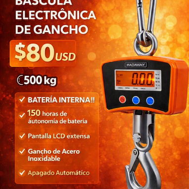 ⚖️Pesa Digital Plegable de 500Kg - 58504201 - 5/5