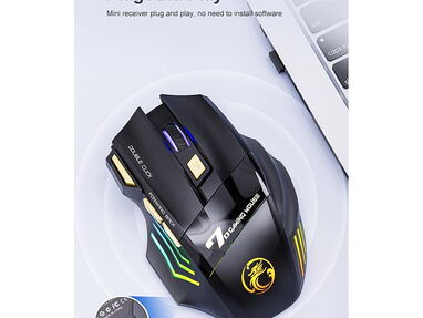 Mouse Gamer X7 Inalámbrico Recargable, luces RGB, clicks silenciosos y cable enmallado....Ver fotos....59201354 - Img 62328961