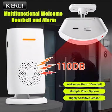 Timbre Alarma Inalámbrica Con Sensor Infrarrojo De Movimiento 3 Modos Y 4 Niveles De Volumen - KERUI 🔶 $50 - 6/6