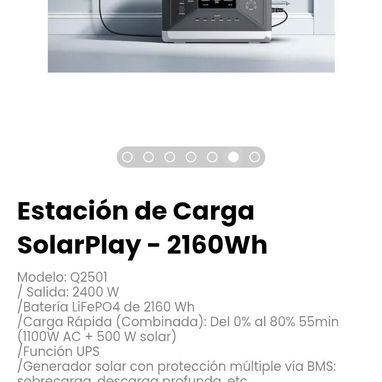 Estación de Carga SolarPlay - 2160Wh. Batería LiFePO4 de 2160 Wh - 4/5