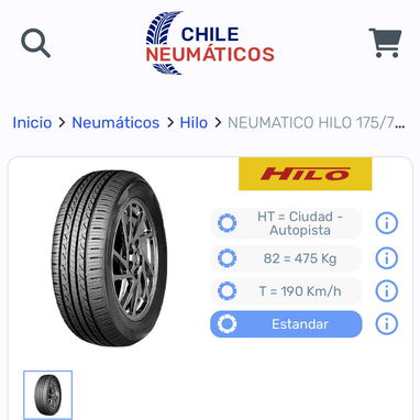 Goma Genesys XP1 175/70R13 M+S (Mud and Snow, “barro y nieve”). Nueva - 3/5