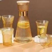Set de Jarra con Vasos – Estilo Elegante en Vidrio Ámbar - Img 55482893
