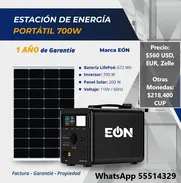 Estación de energía portátil 700W con Panel Solar. Un año de garantía. Propiedad, Factura y Slip de compra - Img 50361349