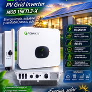 3000 usd 👀solo 2 disponibles El Inversor Trifásico Growatt 15.000W de potencia y que integra 2 reguladores de carga - Img 56364863