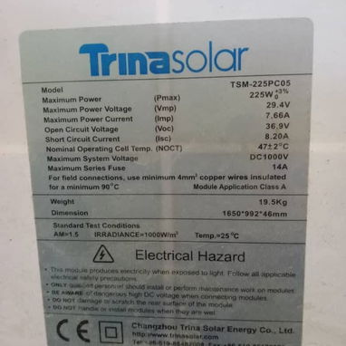 Anel solar de 225 watts marca trina solar - 2/2