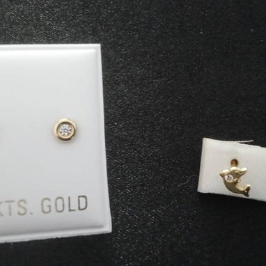 Aretes de niñas pequeños oro 10k de fabrica - Img 121163103