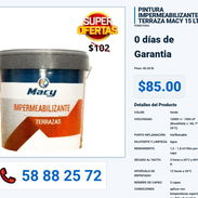 PINTURA IMPERMEABILIZANTE TERRAZA MACY 15 LTS VPT-0279 - Img 55992944
