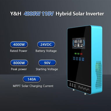Inversor Solar Híbrido Y&H (SUMRY) 4000W 24V a 110V. Onda Pura con MPPT 140A. Funcionamiento Sin Batería - 3/6