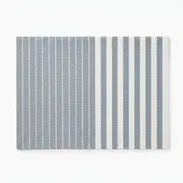 Mantel Individual Texturizado de PVC (Doily / Tapete de Mesa)" - Generic Home Goods - Ref: Rayas Azules y Blancas / Rect - Img 55556865