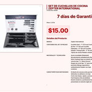 Juego de Cuchillos Zepter International de 2.21 lb con Mango Ergonómico VPT#-0279 - Img 55437757