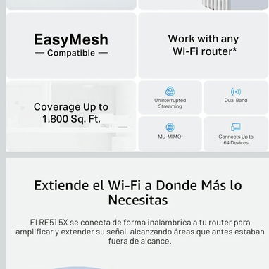 🚀 REPETIDOR TP-LINK RE515X CON WI‑FI 6 - 2/3