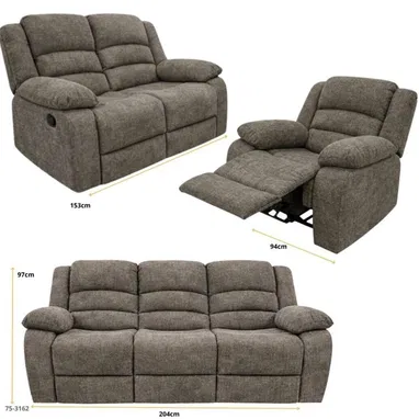 Juegos de muebles para sala reclinables 3,2,1 Tela y Polipiel - Img 123546997