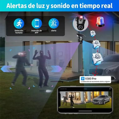 Cámara de seguridad Solar/8MPX/ Alarma luminosa y voz. - Img 123665136