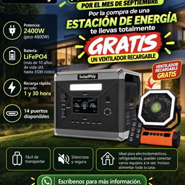 Estacion de energía Solar, Inversores, Baterias, Ventilador recargable, bicicletas eléctricas y mucho más... - 3/10
