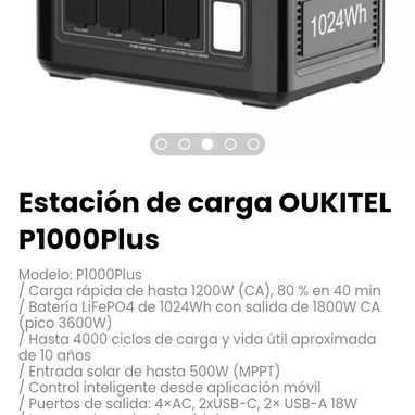 Estación de carga OUKITEL P1000Plus. Entrada solar de hasta 500W (MPPT) - Img 116789938