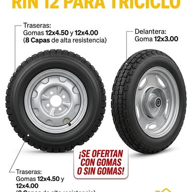 💥Gomas - 18×25064×355,14×90/80,14×90/90,14×2.50,18×2.50,18×2.75,16×2.50,16×3.50,,12×4.00 y 4.50,14×2.50,10×3.50 - 10/10