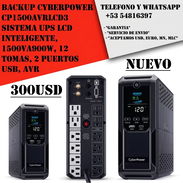 BackUp CyberPower Sistema UPS LCD inteligente, 1500VA/900W, 12 tomas, 2 puertos USB, AVR (300 USD) - Img 56835360