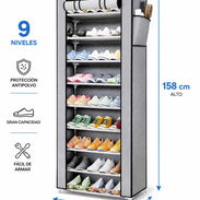Zapatera de 9 niveles cubierto de lona para proteger los zapatos - Img 56942415