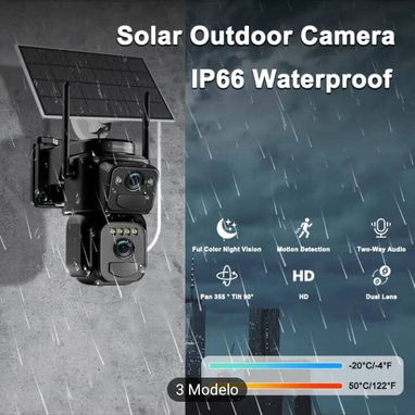 Cámara de Seguridad Solar 4MP para Exteriores con Doble Lente, Visión 360°, Visión Nocturna a Color, Sensor PIR - Img 127292348