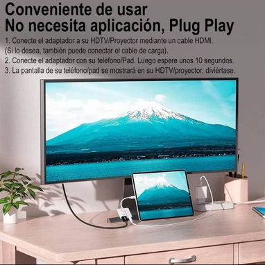 Lightning HDMI para iPhone,iPod / IPad - Img 96797650