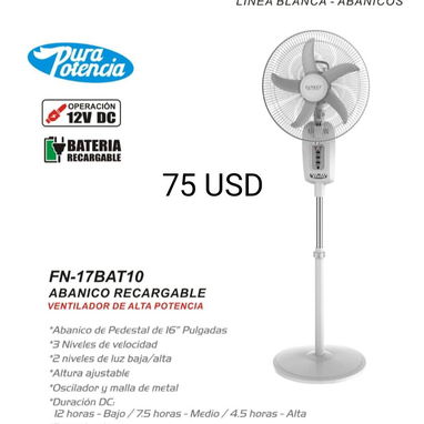 Ventiladores de pared, pedestal y recargable, factura, garantía y mensajería gratis en la Habana, 📞 58684483 - Img 126137631