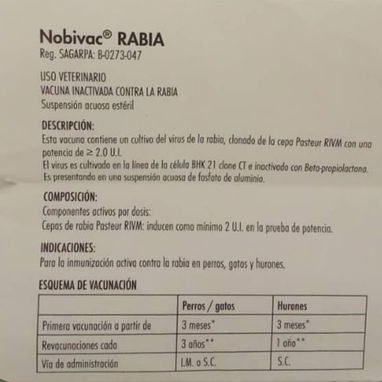 Vacunas Antirrábicas para perros y gatos , inmunización por 3 años ,7.50 USD a partir de 5 unidades - Img 122509653