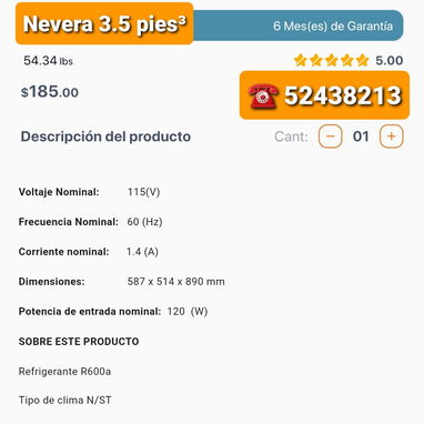Nevera 3.5 pies³ Milexus - Img 108984725