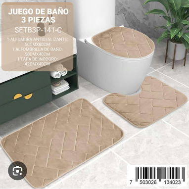Juego de 3 alfombras de baño antideslizante - 6/10