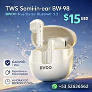 BWOO TWS Semiin‑ear BW-98. Deportivos e Impermeables. Factura + Garantía - Img 55634959