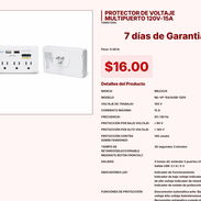 PROTECTOR DE VOLTAJE MULTIPUERTO 120V-15A VPT#-0259 - Img 55243142