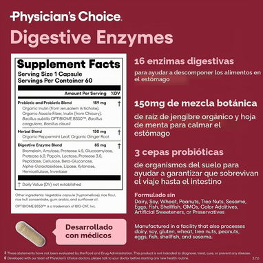 Enzimas Digestivas (Physician's Choice · 60 cápsulas) - 4/4