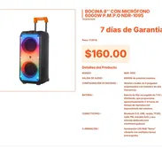 Bocina NDR-1095 de 6000W PMPO Pro: 17 lb con Batería Recargable de Lujo VPT#-0359 - Img 55667604