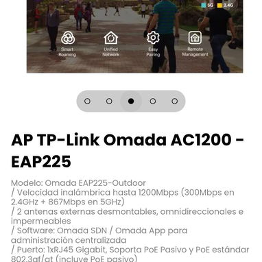 AP TP-Link Omada AC1200 - EAP225. Soporta más de 100 dispositivos conectados simultáneamente - 3/5