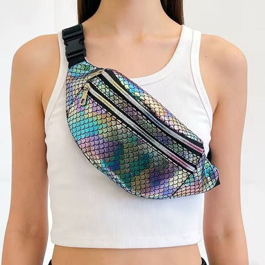 🍑Aerocandy Bolso de Cintura para Mujer – Diseño Láser Multicolor🍑 - 4/8