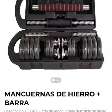Maleta de pesas de 30 kg con sus barra ajustable y sus mancuernas,maleta de mancuernas de 30 kg - 2/2