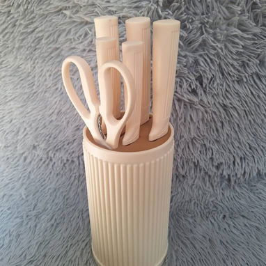 Set de cuchillos de 6 piezas con base plastica marca KUNSION hoja dura en 9500cup - Img 118961814