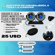 Cargador de coche + Soporte magnético para celular + Mini ventilador + Estuche protector $25 USD - Img 55941992