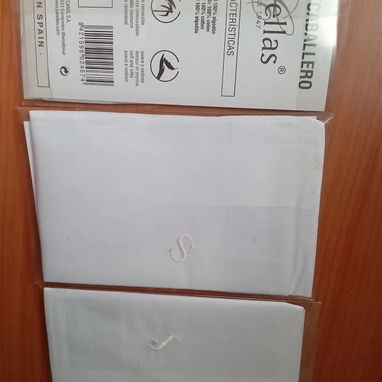 Pañuelo de hombre blanco, bordado con letras "F", "S" y "J" - Img 123118660