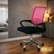 80244 - Silla de Escritorio con Ruedas Classic 95x65x52cm Thinia Home (Rosa y Blanca) 🚨🚨 Rebaja de precio 70 usd🚨🚨 - Img 55602566