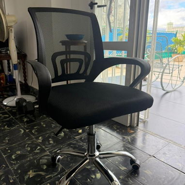 馃崄Silla giratoria de malla negra, asiento ergon贸mico - Img 124154181