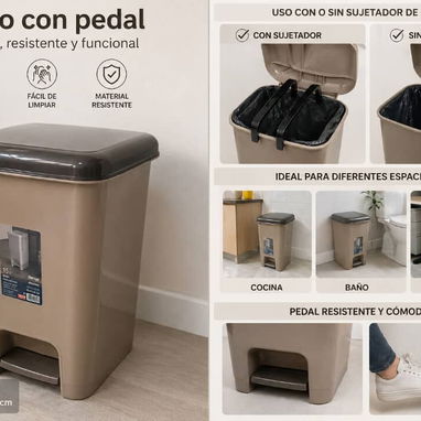 Cesto con Pedal SLIM 15LT (cv) - 2/5