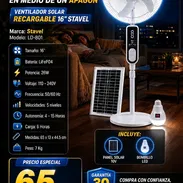 💡OTRO💡 VENTILADOR RECARGABLE MARCA STAVEL CON P.SOLAR Y BOMBILLO LED. FACTURA Y GARANTÍA. 📲 54833699 - Img 55334052
