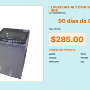 Automática Royal 9kg RWA090 Lavadora, Lavadora Royal 9kg Automática Modelo RWA090 VPT#-0493 - Img 55672360