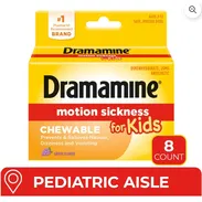 Dimenhidrinato ó Gravinol en tabletas masticables con sabor para niños entre 2 y 12 años de edad caja con 8 unidades - Img 54998912