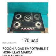 Cocina de gas empotrable de 5 hornillas con superficie de vidrio - Img 56178442