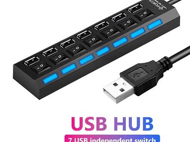 HUB USB 7 puertos,  Pie de rey digital. Audífonaos Bluetooth. Alarma auto-defensa 130 dB. Adapt.V5.0 Bluetooth-USB, - Img main-image