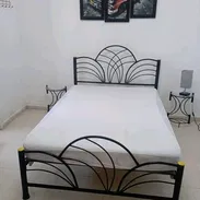 Cama de tubo cruzada con el colchón konnfort - Img 55237241