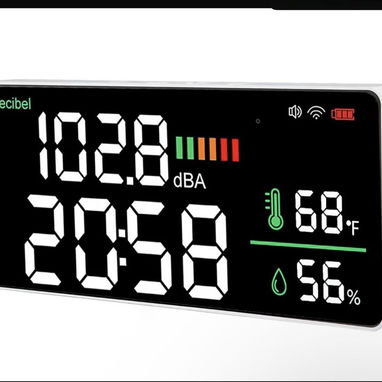 Reloj digital Medidor de decibelios LED 4 en 1, 2.4G WiFi e 11 pulgadas, medidor de sonido y ruido, nivel de visualizaci - 2/2